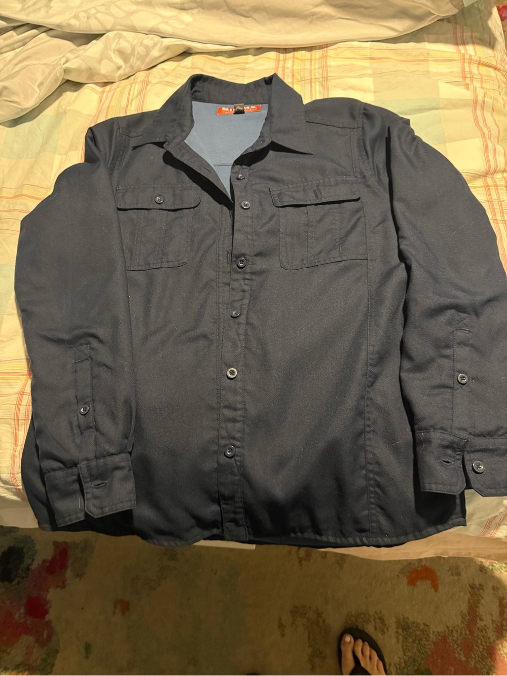 Women’s Navy Button-Up Insulated Shirt Jacket